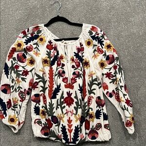 Soft Surroundings Multicolor Embroidered Blouse